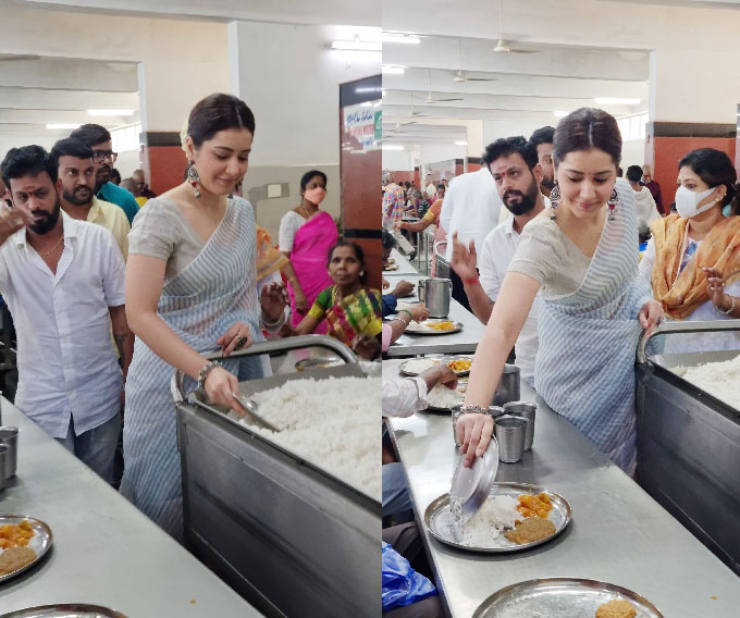 Popular actress served annathanam to devotees in tirupati temple