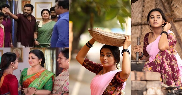 Pandian stores kaavya arivumani as construction employee photos getting viral on social media