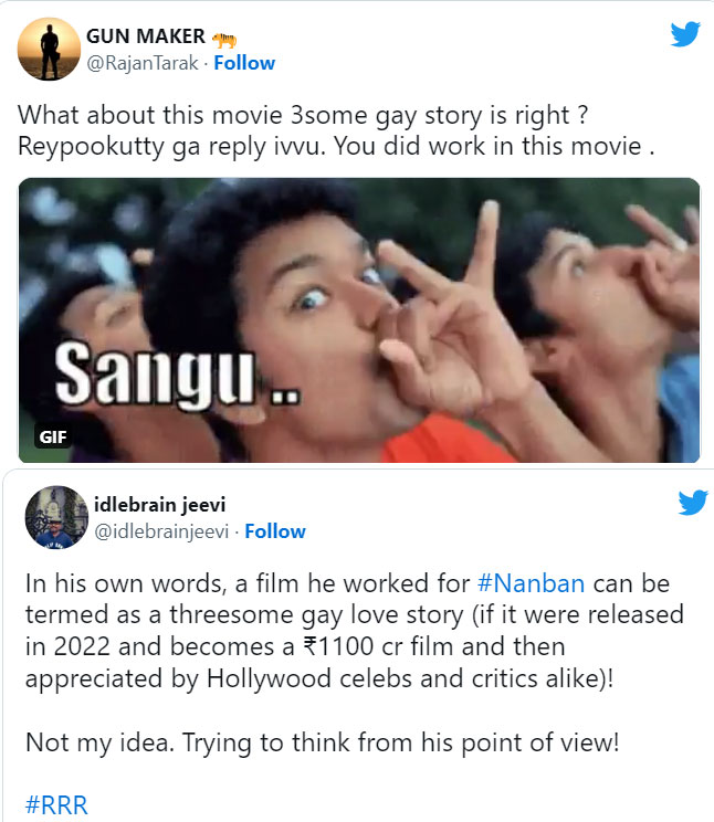 Rrr movie commented as gay story by resul pookutty getting viral on social media