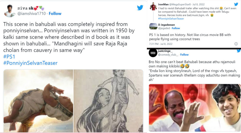 Baahubali scenes copied from ponniyin selvan book images getting viral on social media