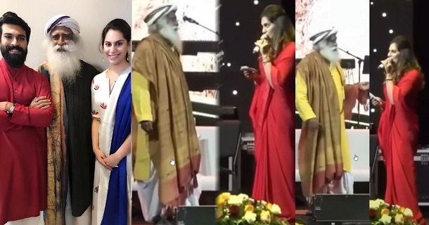 Ram charan wife about baby birth and sadhguru reply video getting viral on social media