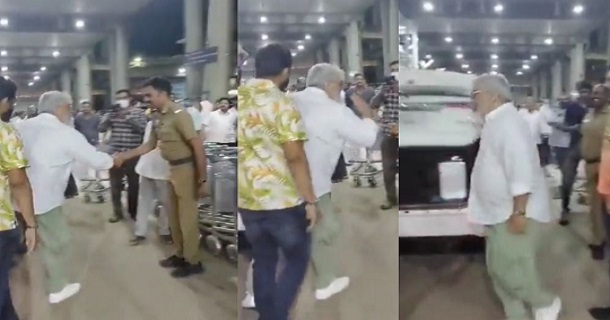 Ajith kumar made salute to policeman who came for security purpose