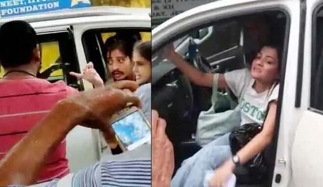 Popular actor babushaan and actress prakruti mishra caught red handed while romancing inside car