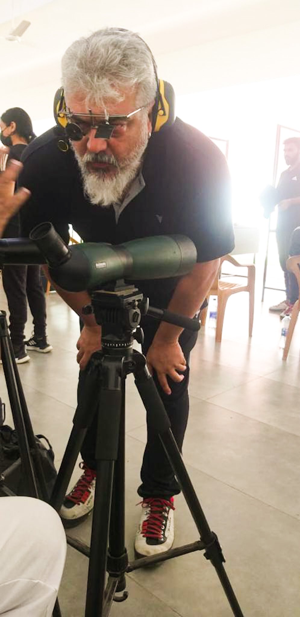 Ajith kumar photos and videos from trichy riffle club getting trending on social media