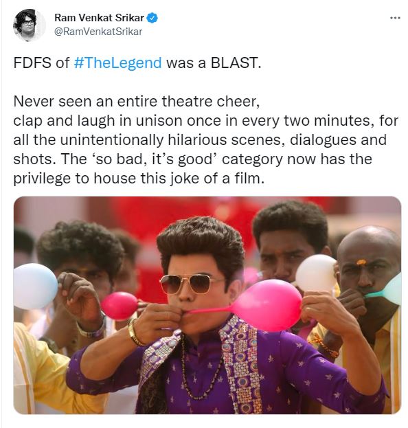 The legend movie release reviews on twitter as a post