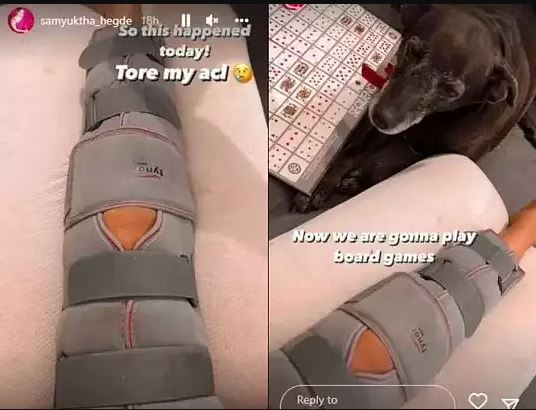 Samyuktha hegde accident during shooting video getting viral on social media