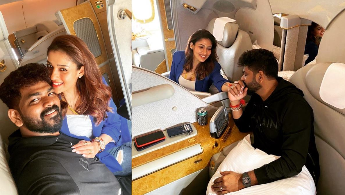 vignesh shivan nayanthara posing like dhanush megam karukaatha song