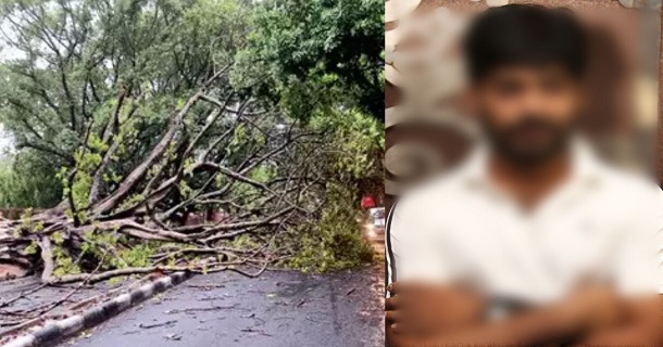actor nithin sathya got in accident near alwarpet due to rain fell down