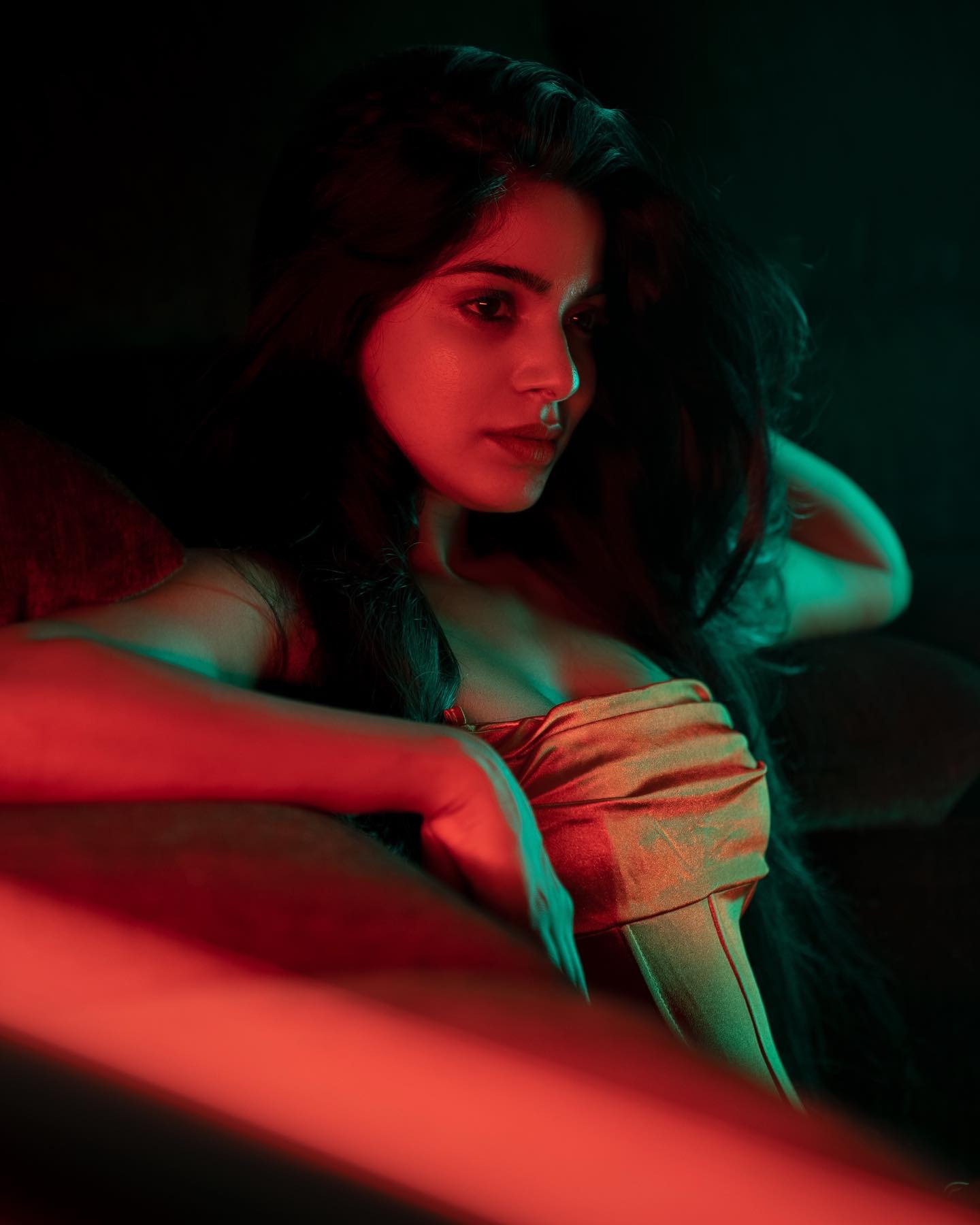 divyabharathi hot photos in golden colour velvet dress getting viral