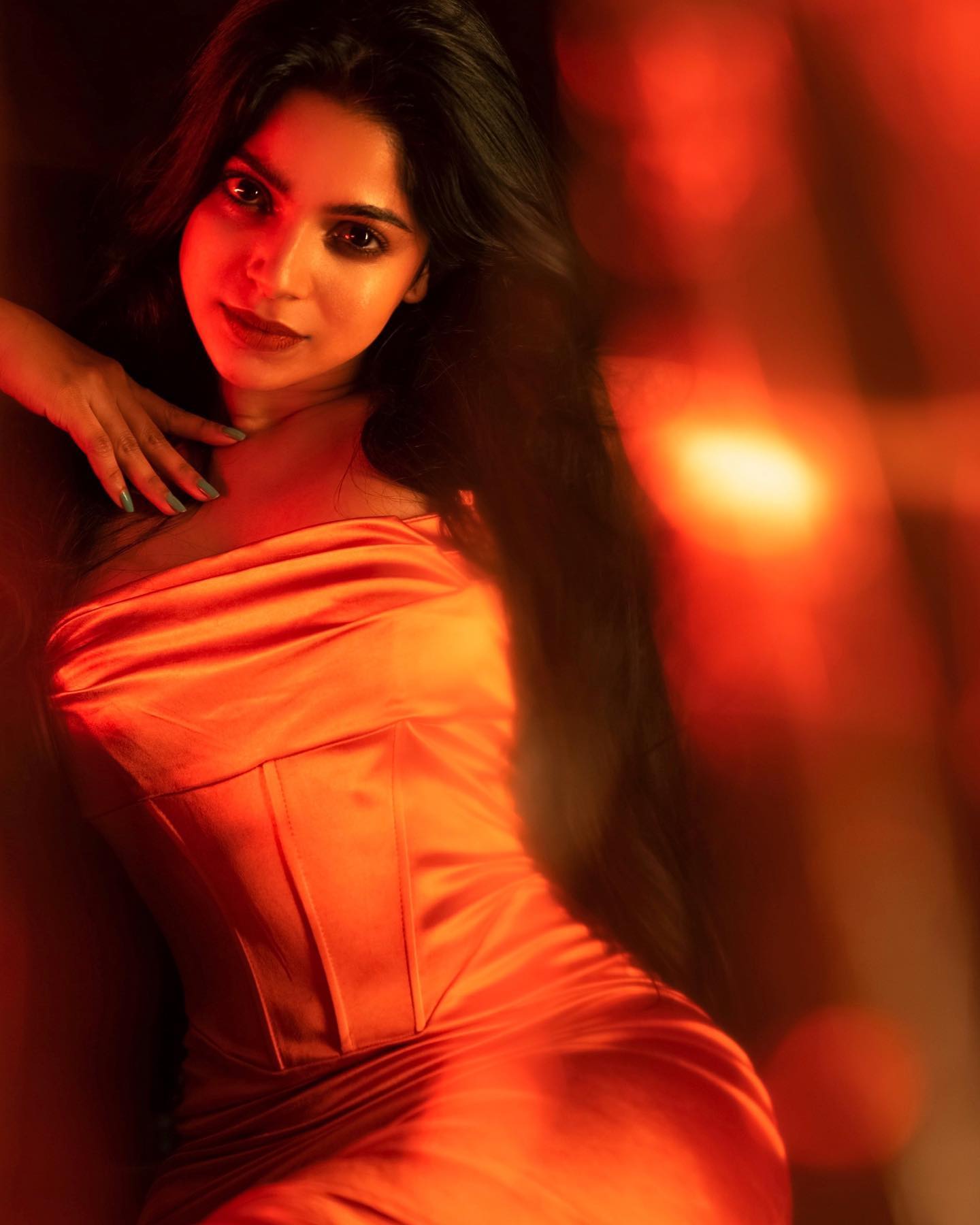 divyabharathi hot photos in golden colour velvet dress getting viral