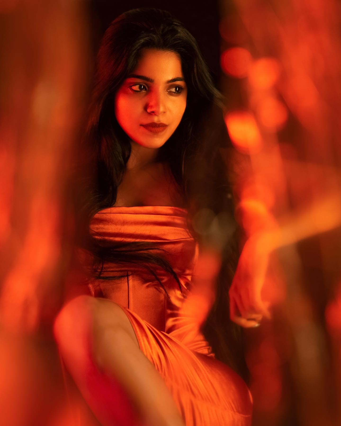 divyabharathi hot photos in golden colour velvet dress getting viral