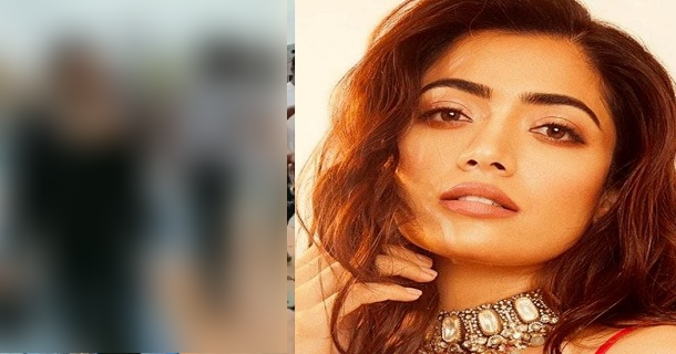 rashmika mandanna doing pout expression removing mask