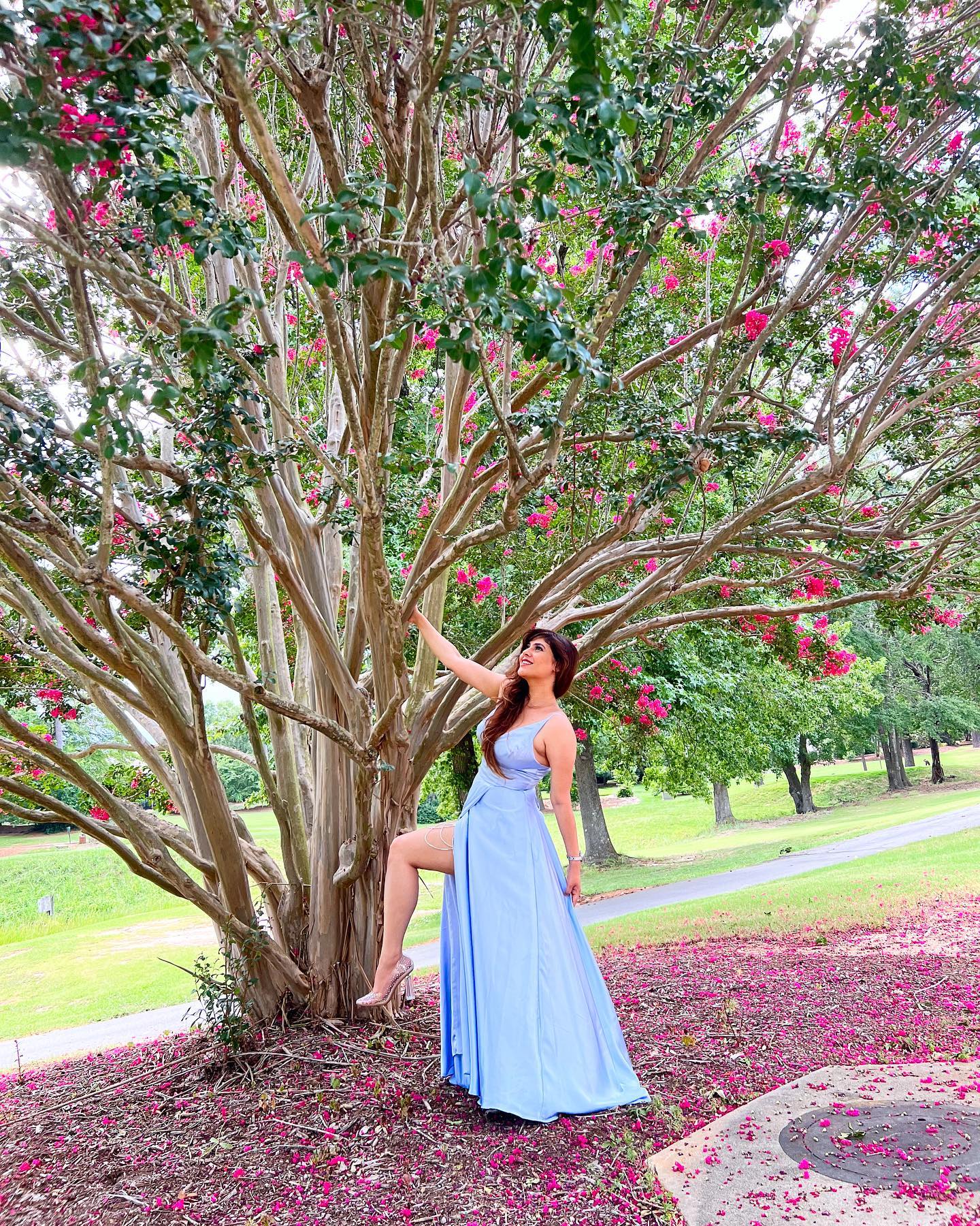 sherin shringar hot photos and video in long gown getting viral