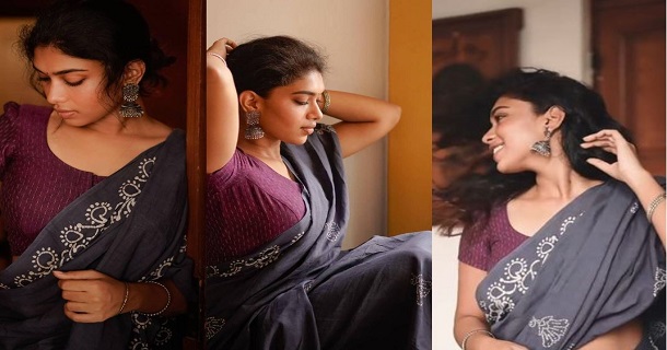 actress dushara vijayan hot photos in black and white dress