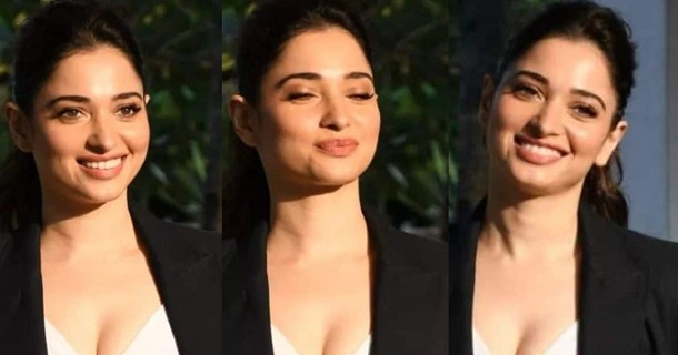actress tamanna bhatia hot coat suit photos getting viral