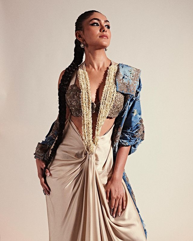 mrunal thakur hot photos hiding glamour in flower string photos getting viral