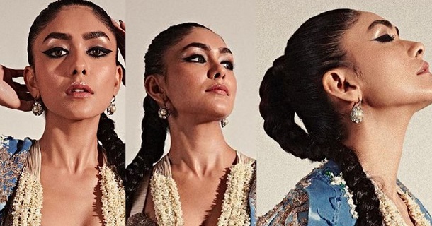 mrunal thakur hot photos hiding glamour in flower string photos getting viral