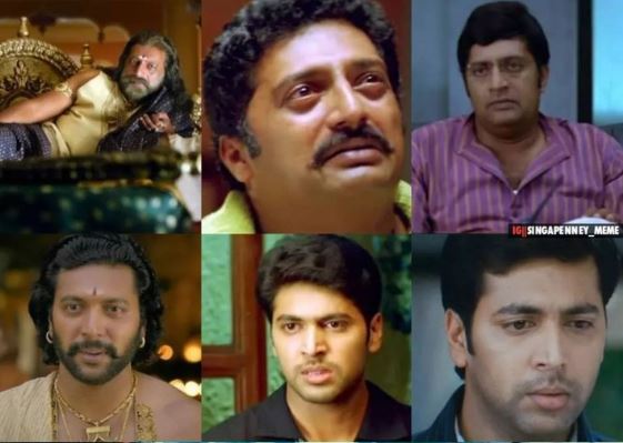 prakash raj and jayam ravi meme getting viral and shared by jayam ravi
