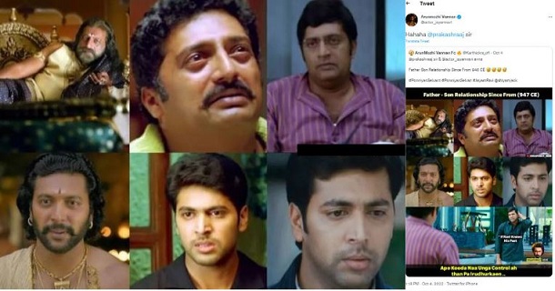prakash raj and jayam ravi meme getting viral and shared by jayam ravi