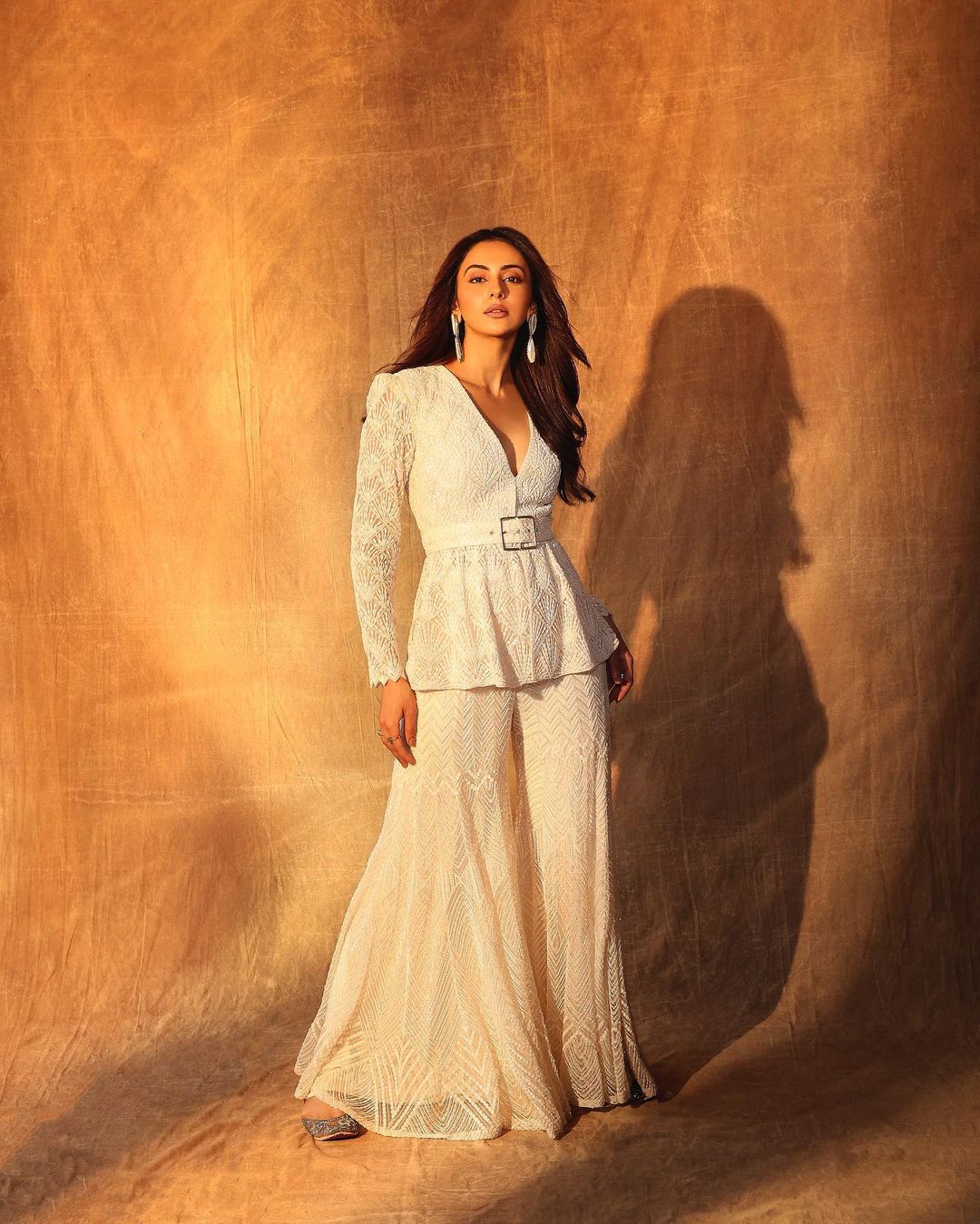 rakul preet singh posing in v shape dress getting viral