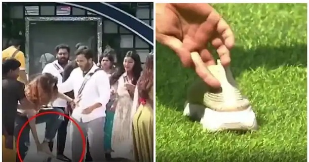 ayesha removes shoe while arguing with azeem in biggboss house video getting viral