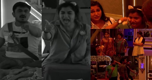 dhanalakshmi and azeem fight contestants got tensed video viral