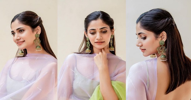 losliya hot photos in low neck dress getting viral