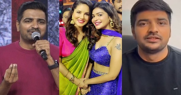 sathish joke on dhanya dress on satge video getting viral