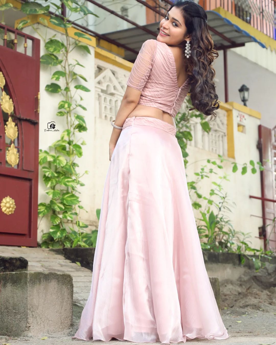 dharsha gupta hot photos and video in pink dress getting viral on social media