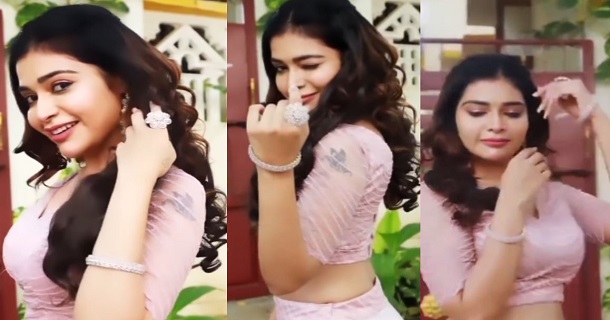 dharsha gupta hot photos and video in pink dress getting viral on social media