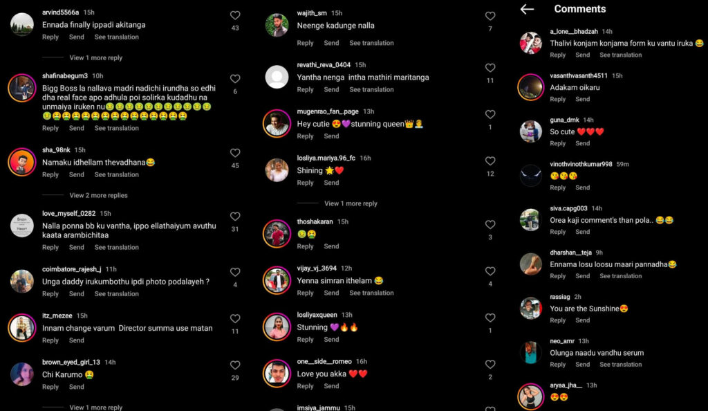 losliya hot photos and fans comments getting viral on social media