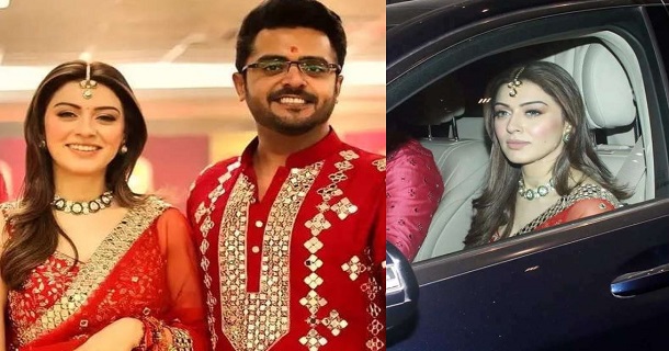 hansika marriage rituals begun with durga matha pooja video getting viral
