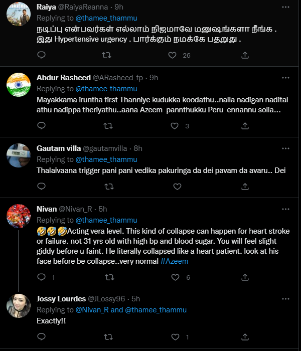 azeem fainted down due to high bp 190 and contestants took him to medical room