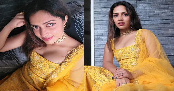 amala paul hot photos in tight chudithar dress getting viral on social media
