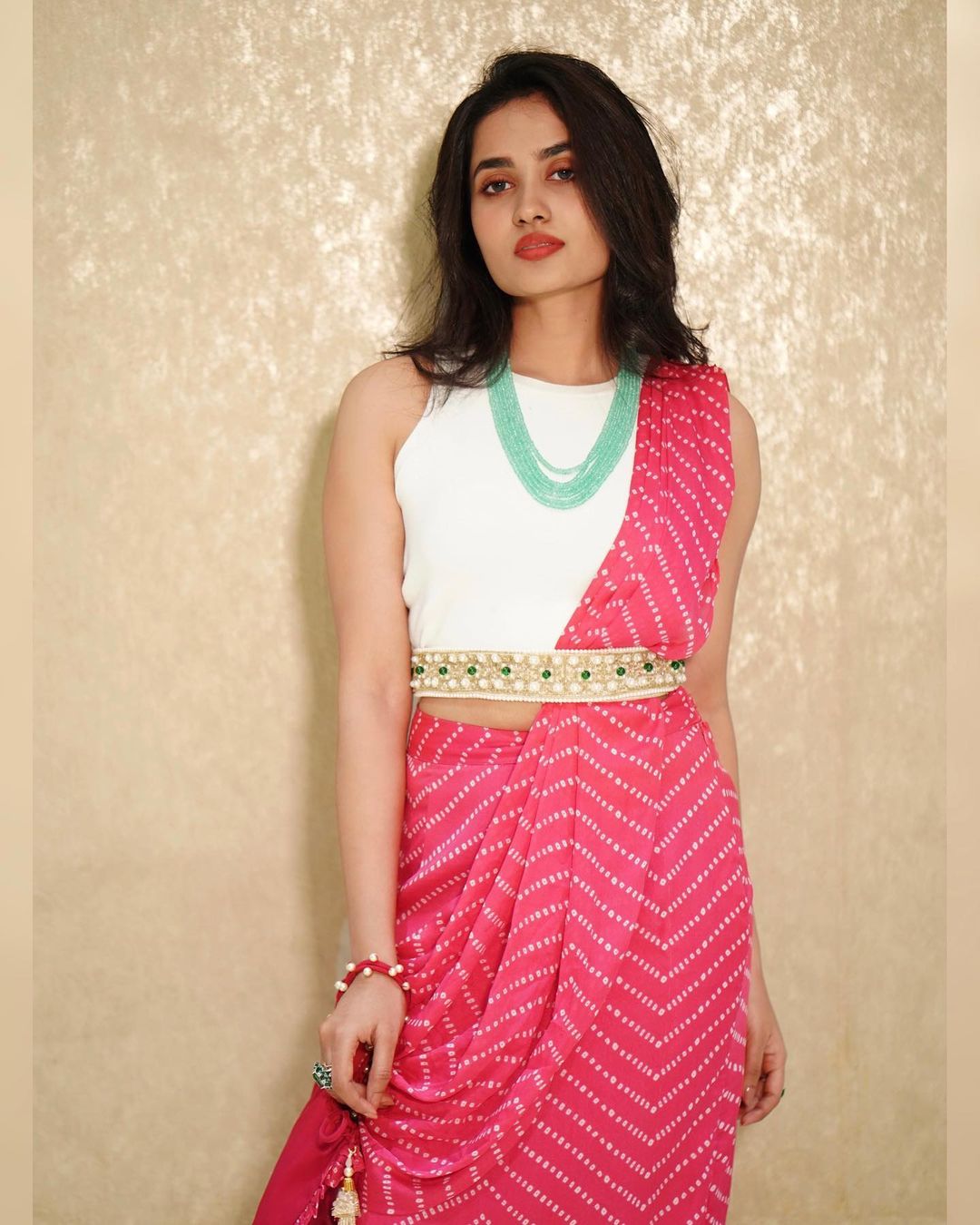 teju ashwini hot photos in pink dress getting viral on social media