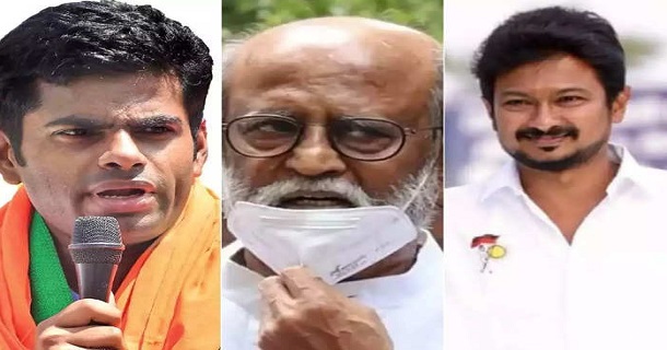 rajinikanth mentioned annamalai in political and udhayanidhi stalin in cinema in his thank you note getting viral and 