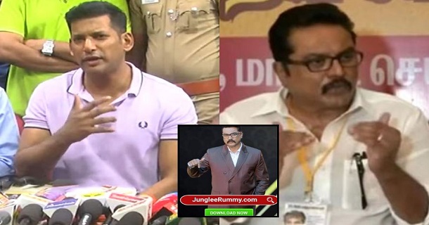 vishal answers about sarathkumar view on online rummy ad video getting viral
