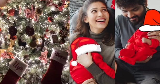 vignesh shivan nayanthara celebrated christmas with their new born babies photo viral