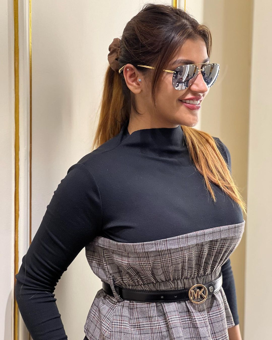 yashika anandh latest hot photos in modern dress getting viral on social media