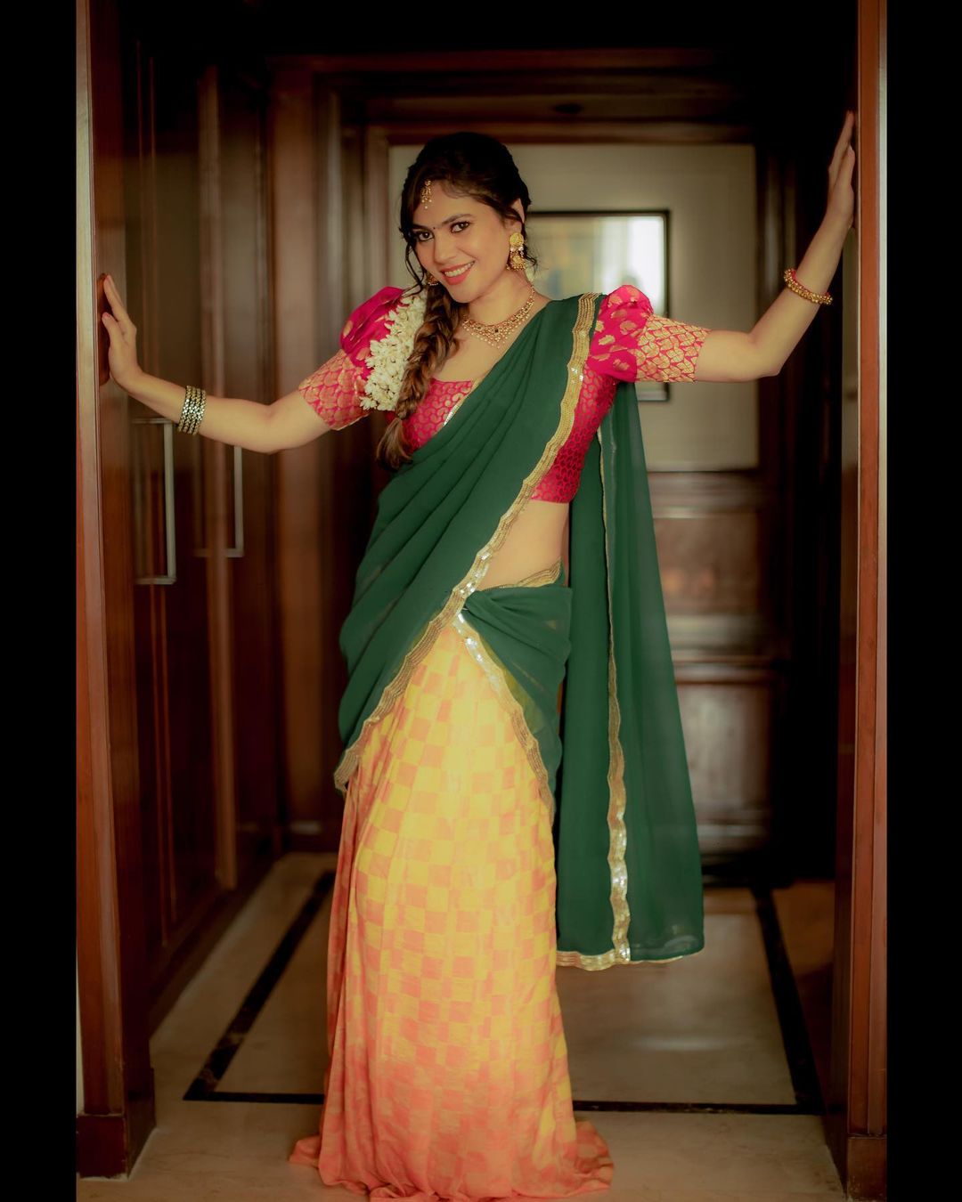 sherin hot photos in half saree getting viral