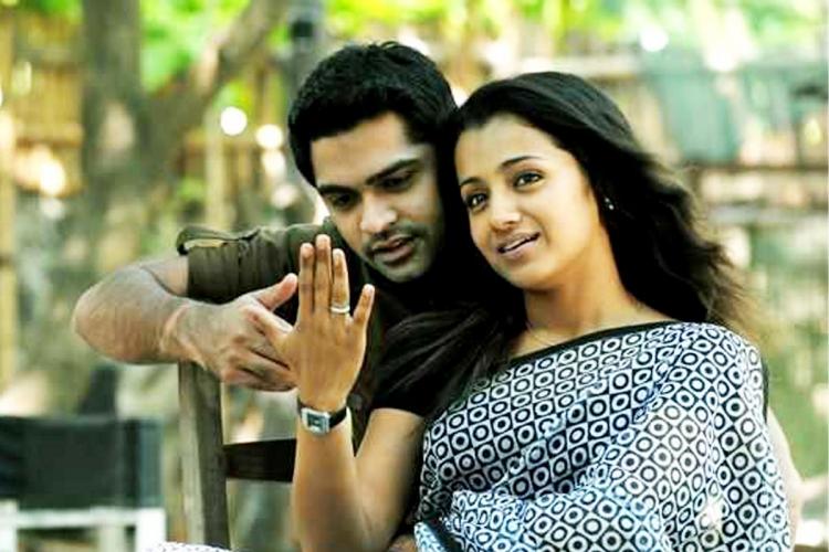 simbu and trisha avoided to sit nearby in ps 2 audio launch