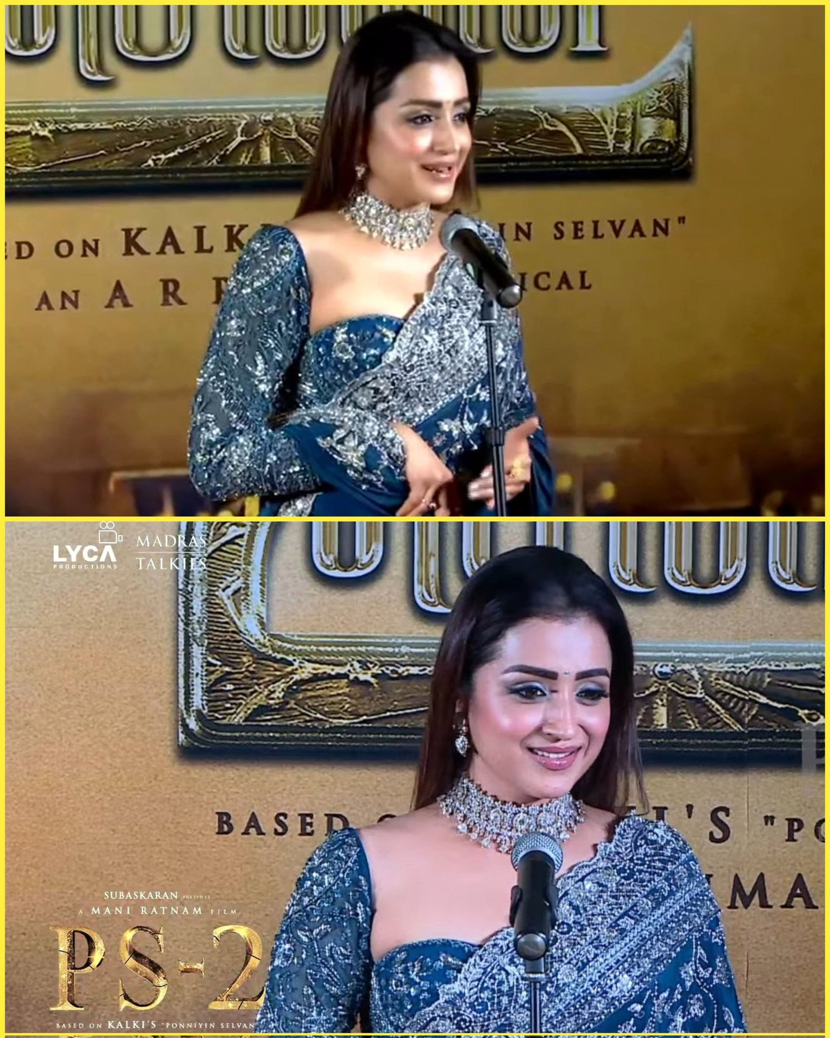 trisha look getting noticed in ponniyin selvan 2 audio launch