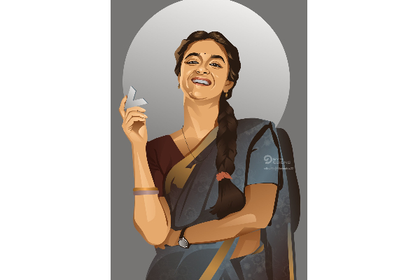 keerthy suresh photo stirred controversy with letter v